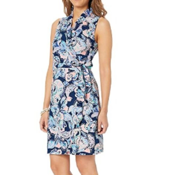 LILLY PULIZTER Romee Wrap Dress Holy Flockamolie Small - Picture 16 of 16